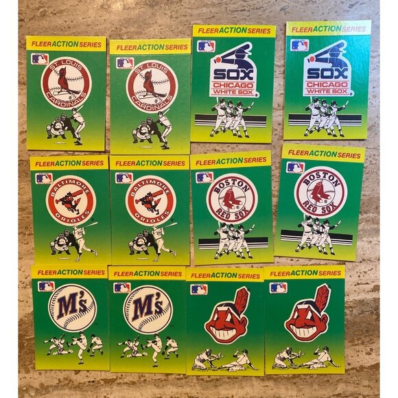 Vintage Fleer MLB Action Series Sticker Collection